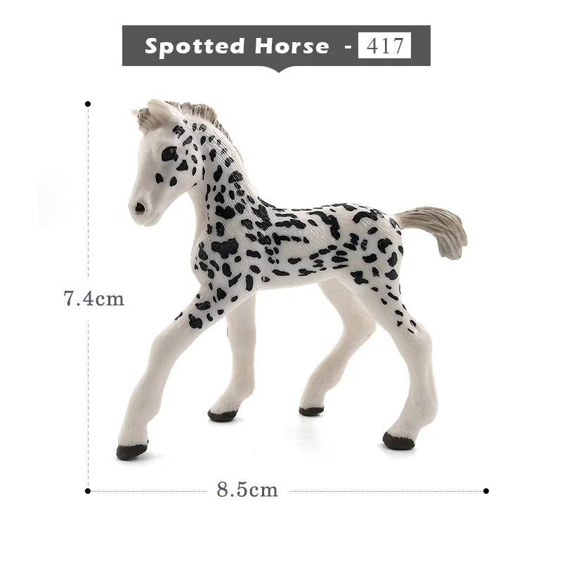 Spotted Horse Моделирование животных модель лошади фигурки детей домашний декор Фея Украшения Сада аксессуары фигурка подарок для детей игрушка - Цвет: Spotted Horse