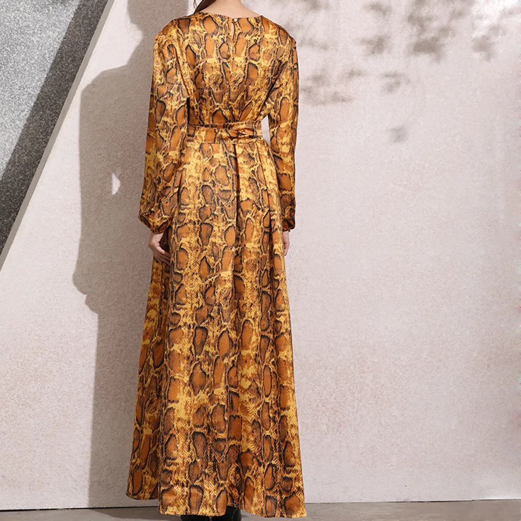 Летнее Длинное Платье повседневные мусульманские платья с принтом и абайя для