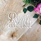 Персонализированный именной Топпер для торта для крещения, персонализированный Топпер для торта для крещения, религиозный декор, подарок на крестины, топпер для торта для детского праздника