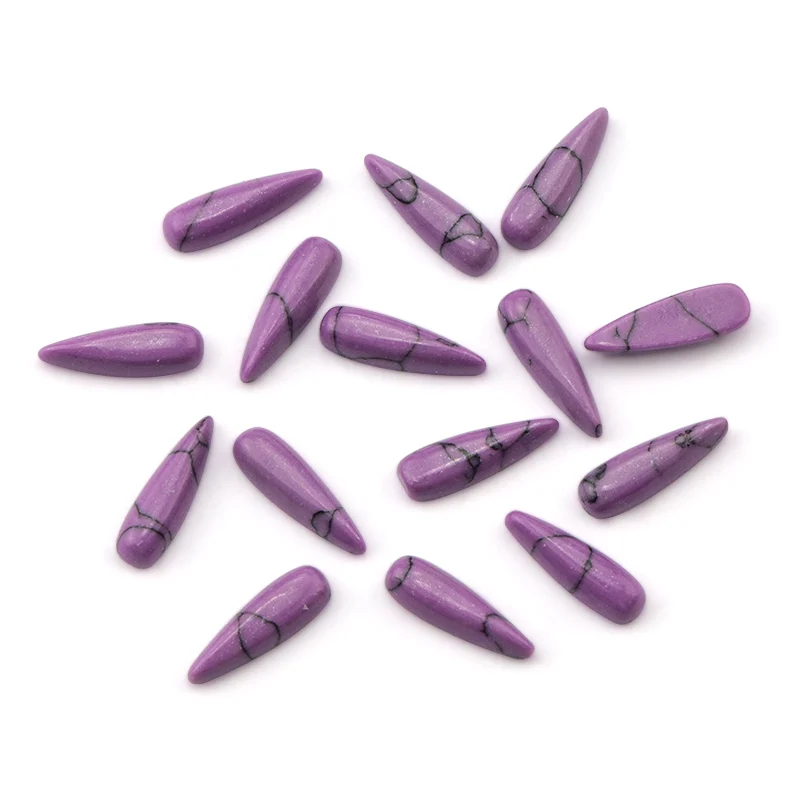 06 purple 15 шт./упак. в черно-белую полоску Цветной камней прямая Форма рок ногтей Стразы страз 3D нейл-арта украшения Аксессуары - Цвет: 06 purple