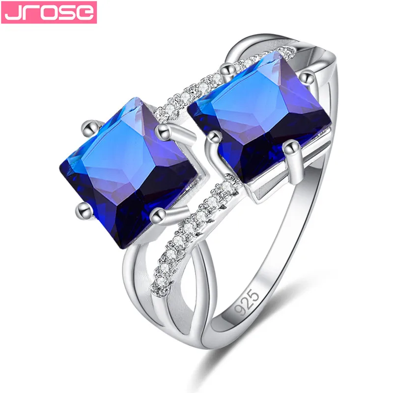 JROSE новый дизайн двойное кубическое циркониевое серебро 925 пробы ювелирное