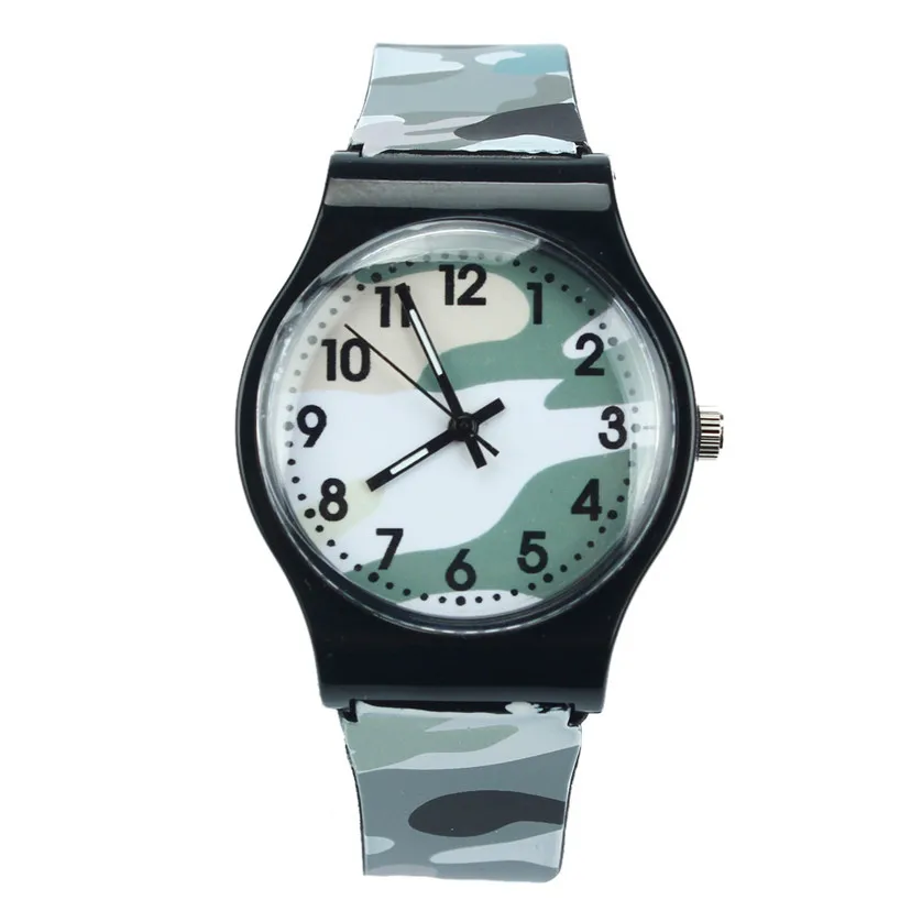 

Kids Boys Camouflage Watch Children Girls Silicone Band Quartz Wrist Watches