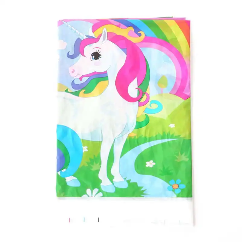 Unicorn 108*180 см мультфильм Единорог розовая пластиковая Скатерть Обложка вечерние украшения для детей день рождения украшения поставки - Цвет: Unicorn