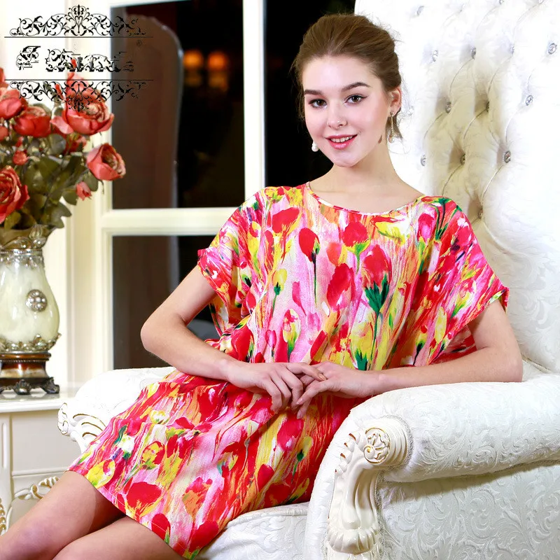 Новинка Милая женская летняя одежда для сна из полиэстера с цветочным рисунком