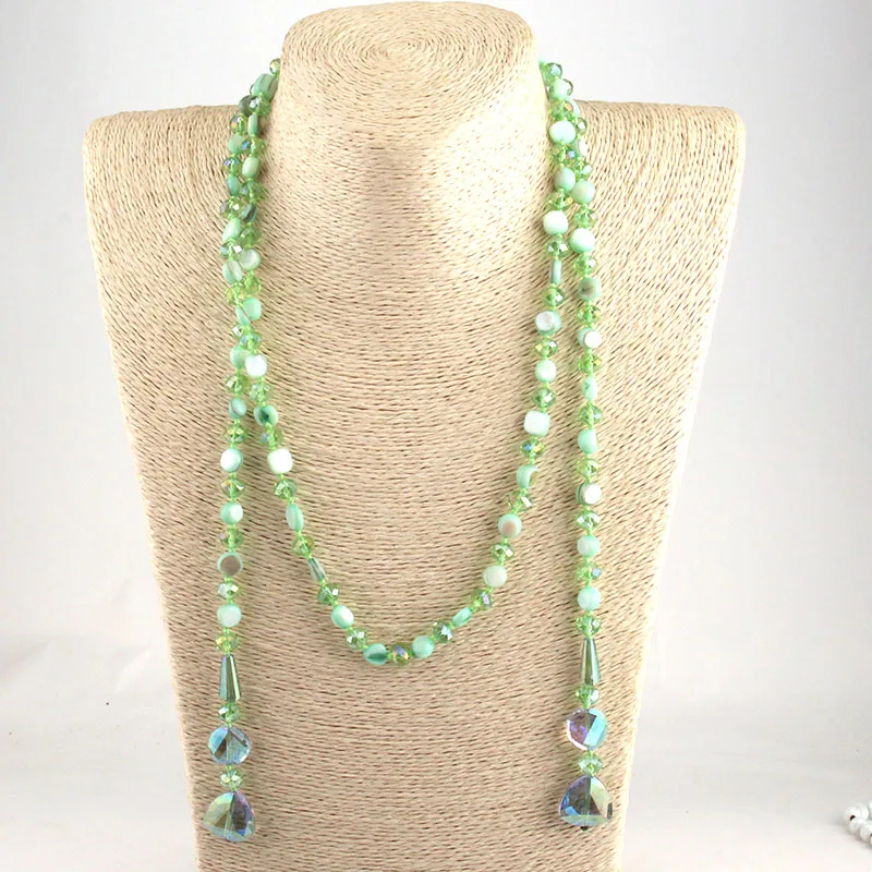 Модное богемное племенное ювелирное изделие длинное ожерелье с узелком из