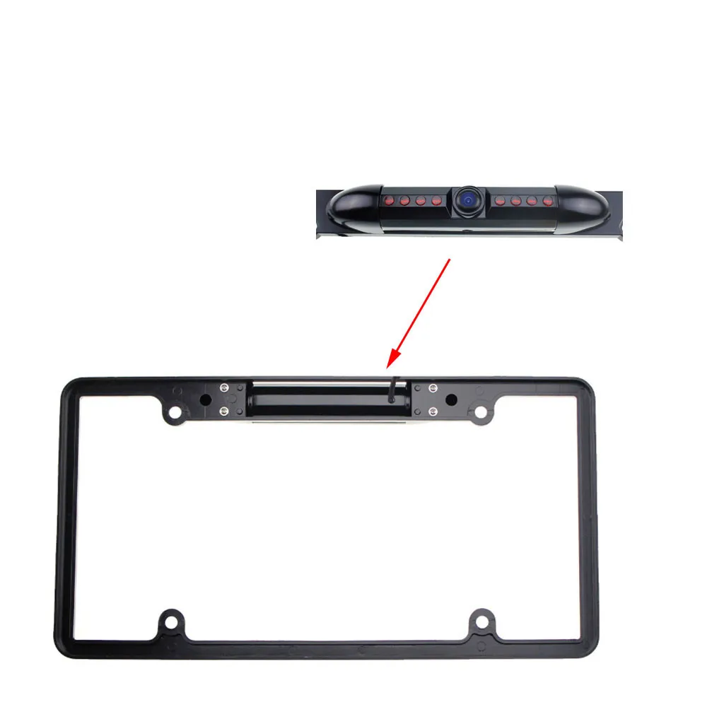 Черная американская рамка номерного знака Автомобильная камера HD инфракрасная
