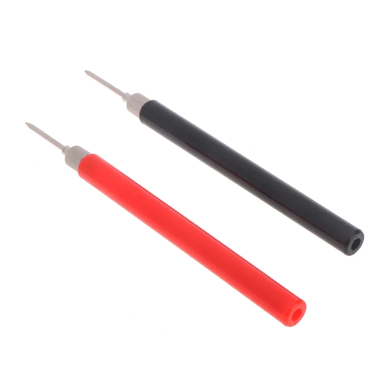 

OOTDTY Spring Test Probe Tips Insulated Test Hook Wire Connector for Multimeter Stainless Steel Needle Test Leads Pin