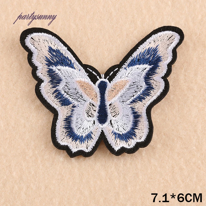 PF Вышивка Патчи Цветок Бабочка Parches Аппликация Утюг на Швейной Ткань Значки