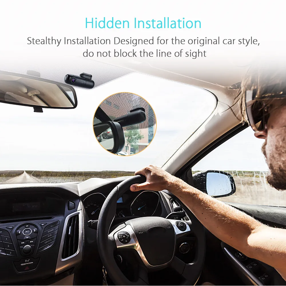 Blueskysea B1W Автомобильная камера HD 1080P Sony IMX323 Mini WiFi Автомобильный видеорегистратор