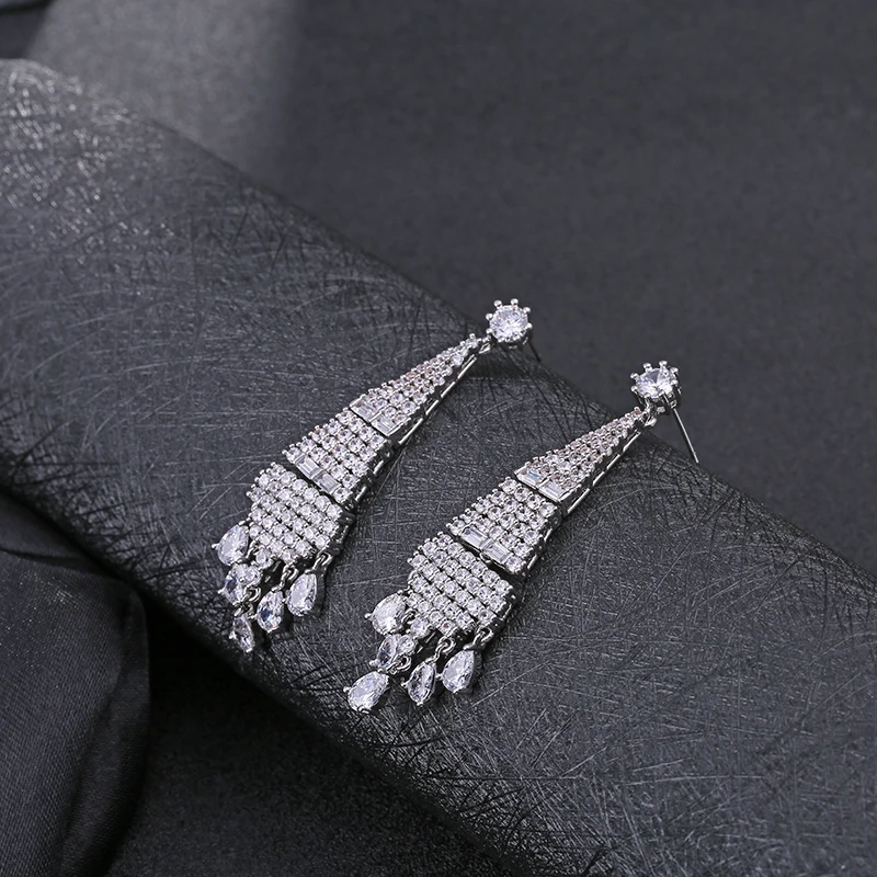 GAOLA высокое качество модный дизайн кубический цирконий висячие серьги