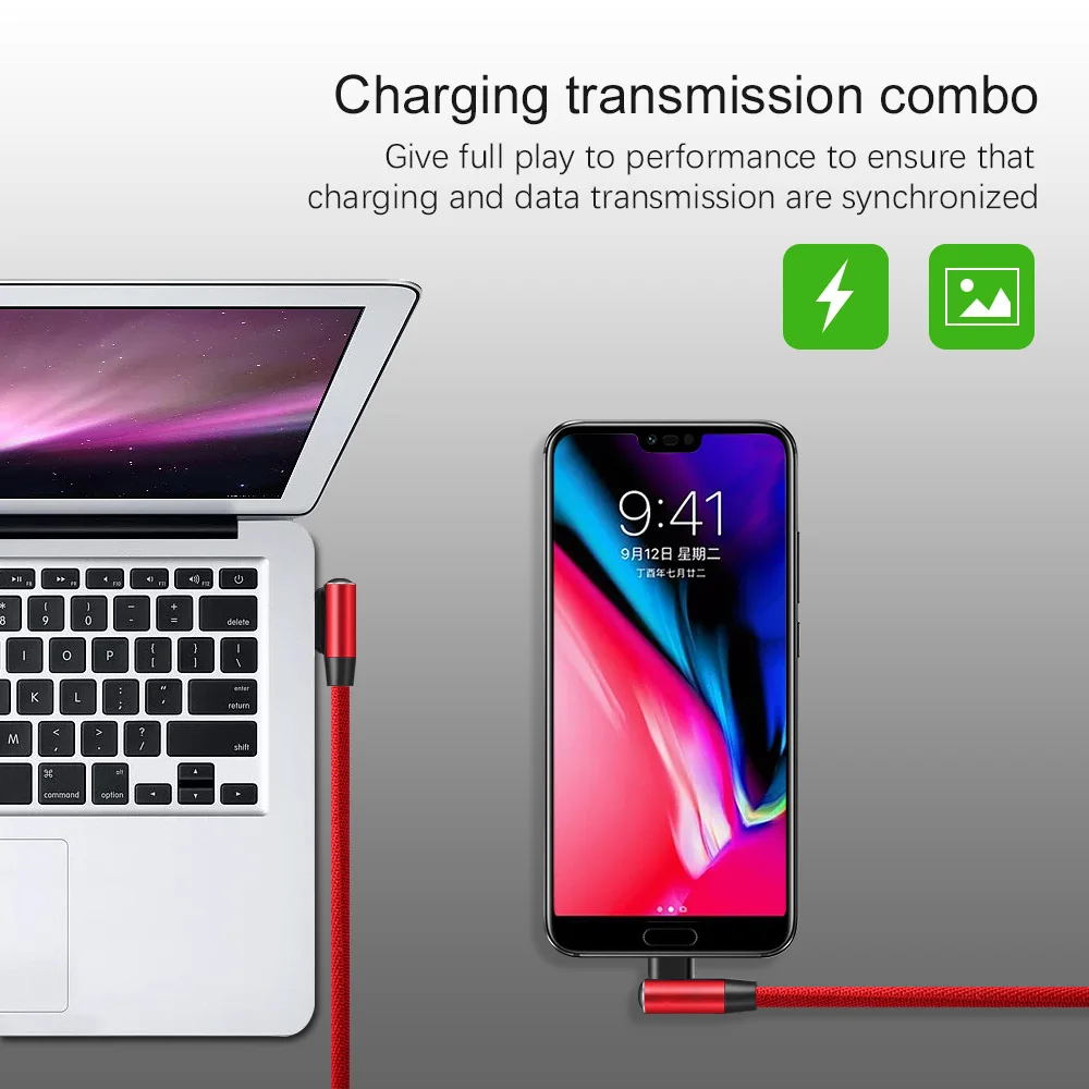 2.4A USB Type C 90 градусов быстрая зарядка Usb кабель L Type-c 3 1 0 для передачи данных