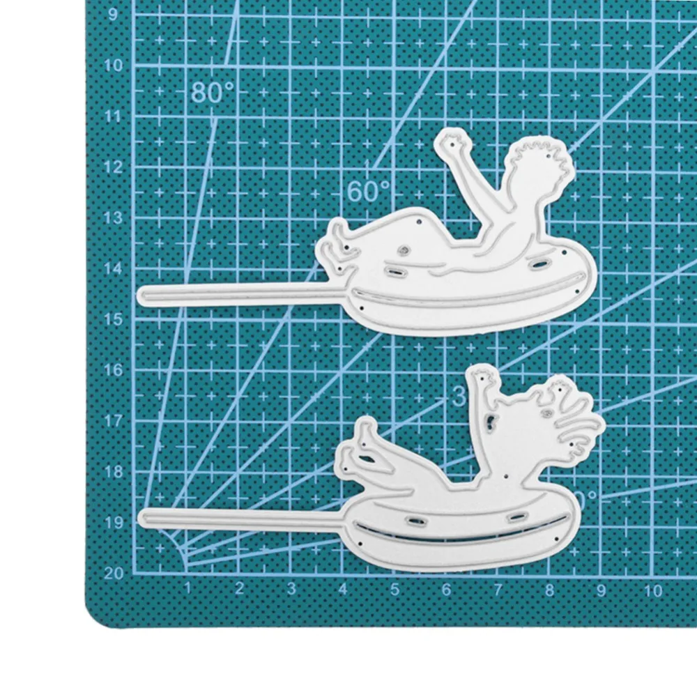 Человек с спасательной лодкой высечка крафт Скрапбукинг тиснение Шаблон