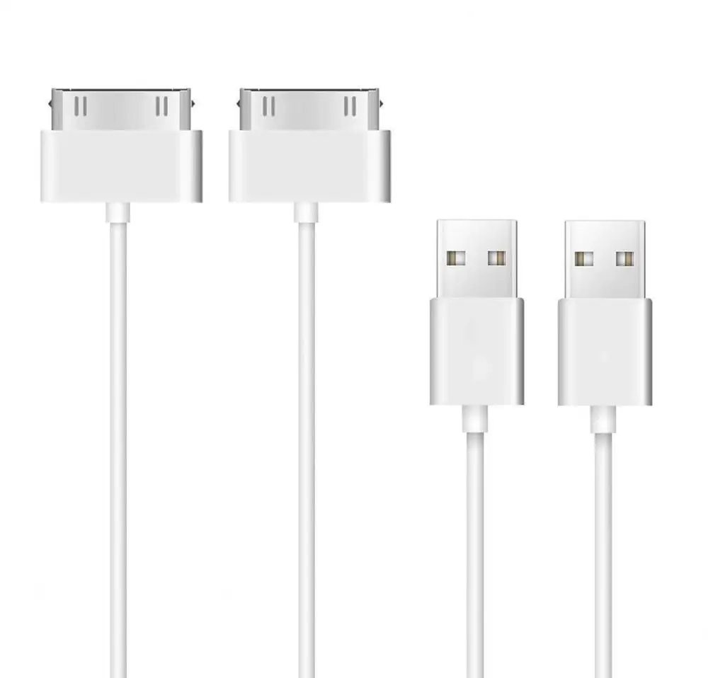 Белый NYFundas 2 шт. usb кабель для зарядки iphone 4 4s ipod nano ipad 2 3 iphone 4s iphone 4 30pin usb кабель для зарядки - Цвет: Белый