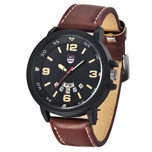 2018 Hot Sale Brand XINEW Original Fashion Mens Watches Leather Band Date Day Calendar Casual Quartz Watch Big Face reloj hombre
