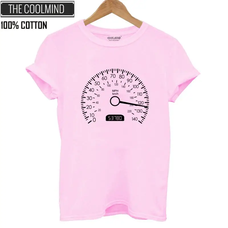 QI0258B-PINK COOLMIND QI0258B хлопок Повседневная Женская футболка с коротким рукавом забавная Летняя трикотажная футболка Женская свободная футболка с круглым вырезом - Цвет: QI0258B-PINK