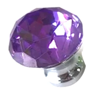 Crystal Purple Уке Хрустальные стеклянные ручки 30 мм кристалл алмаза ящик, ручки шкафа и ручки для мебели - Цвет: Crystal Purple