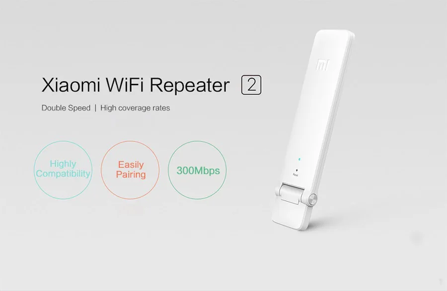 Xiaomi Wi-Fi ретранслятор 2 усилитель-удлинитель 2 Универсальный Repitidor Wi-Fi адаптер 300 Мбит/с Беспроводной усилитель сигнала WiFi сигнала