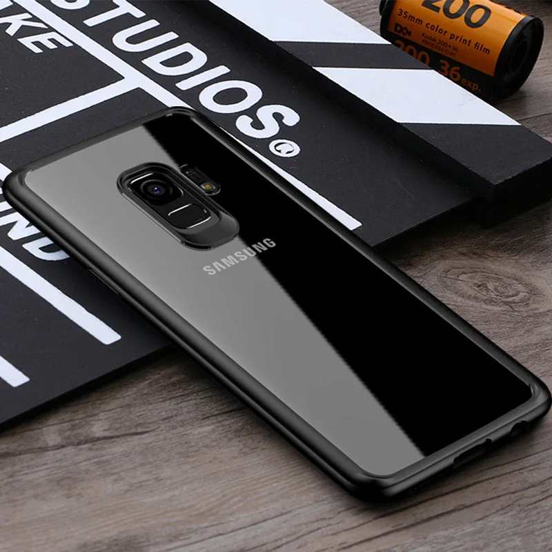 Черный Toraise для samsung Galaxy S9 силиконовый чехол ТПУ акриловый прозрачный чехол для samsung S9 plus Galaxy S10 чехол для Note 10 Note 9 - Цвет: Черный
