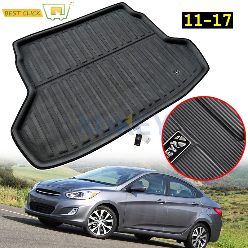 

For Hyundai Accent Verna Solaris Grand Avega Dodge Attitude RB Sedan 2011 - 2015 2016 2017 Cargo Boot Liner Mat Trunk Floor Tray