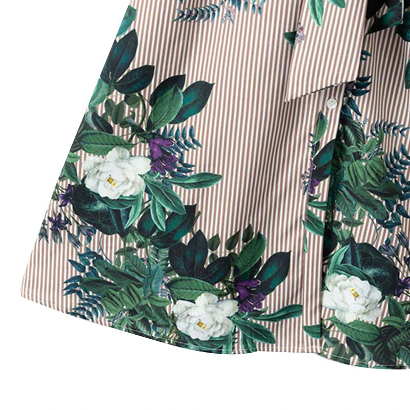 Женское винтажное платье миди в полоску Wonder плиссированное Повседневное с