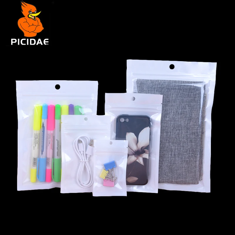 Синяя полупрозрачная прозрачная застежка молния Ziplock Упаковка Отверстие