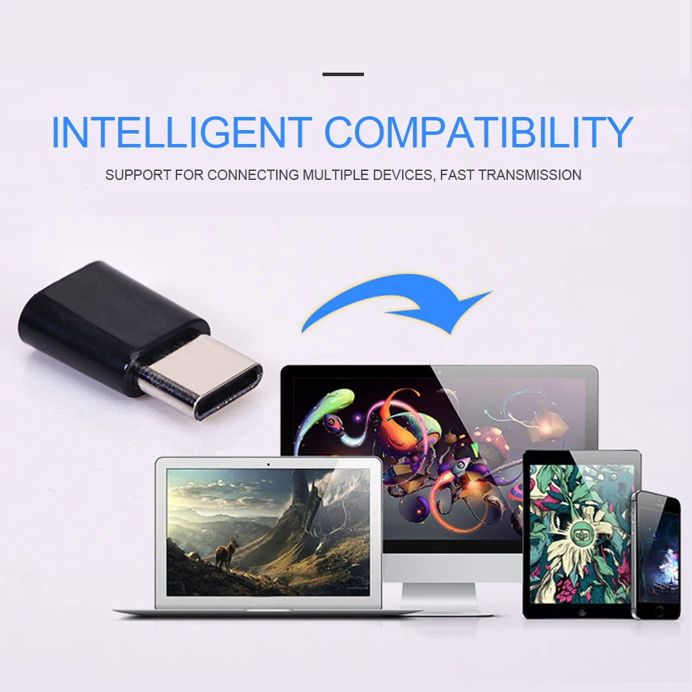 5/1 шт. адаптер типа C штекер на Micro USB Гнездо OTG Поддержка синхронизации данных