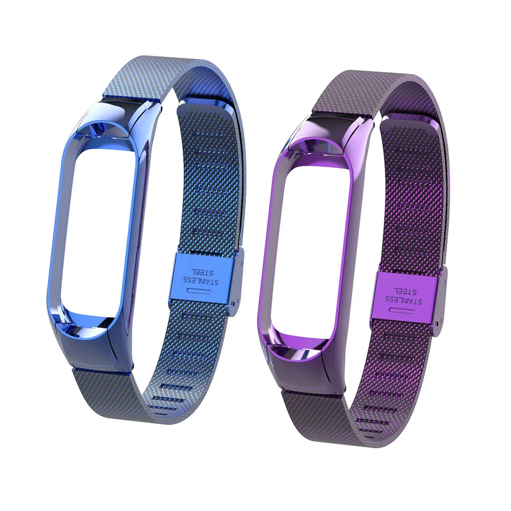 Для Xiaomi Mi Band 3 часы Миланская Магнитная Петля ремешок на запястье металлический