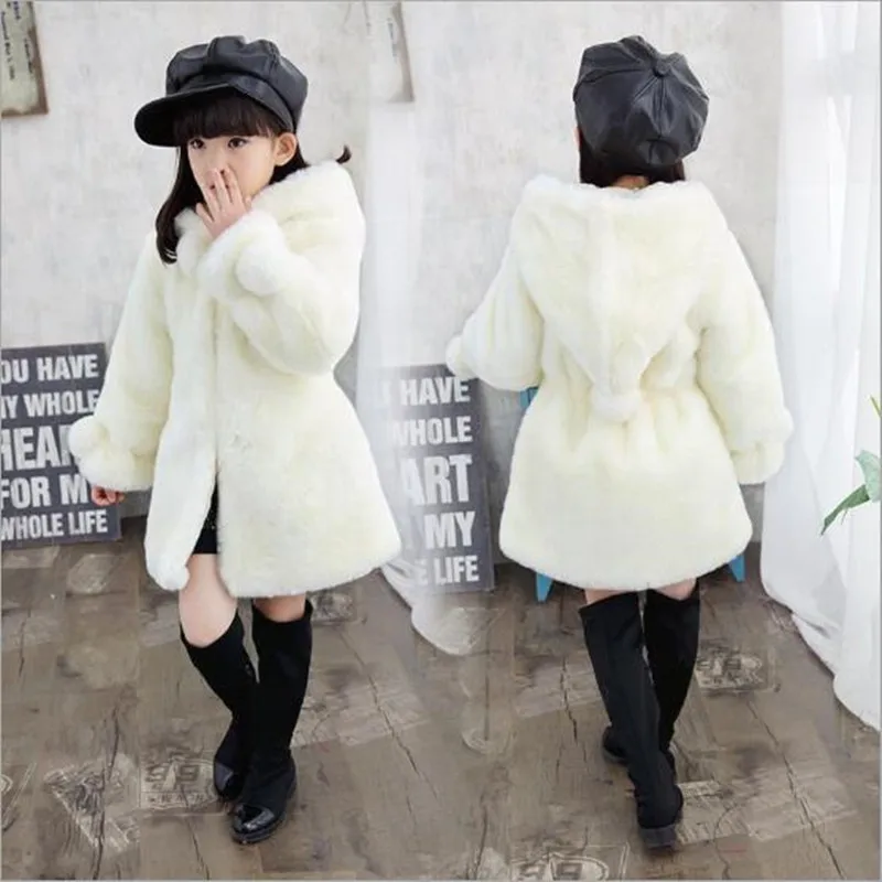 Коллекция 2019 года меховые пальто с искусственным кроличьим мехом для маленьких
