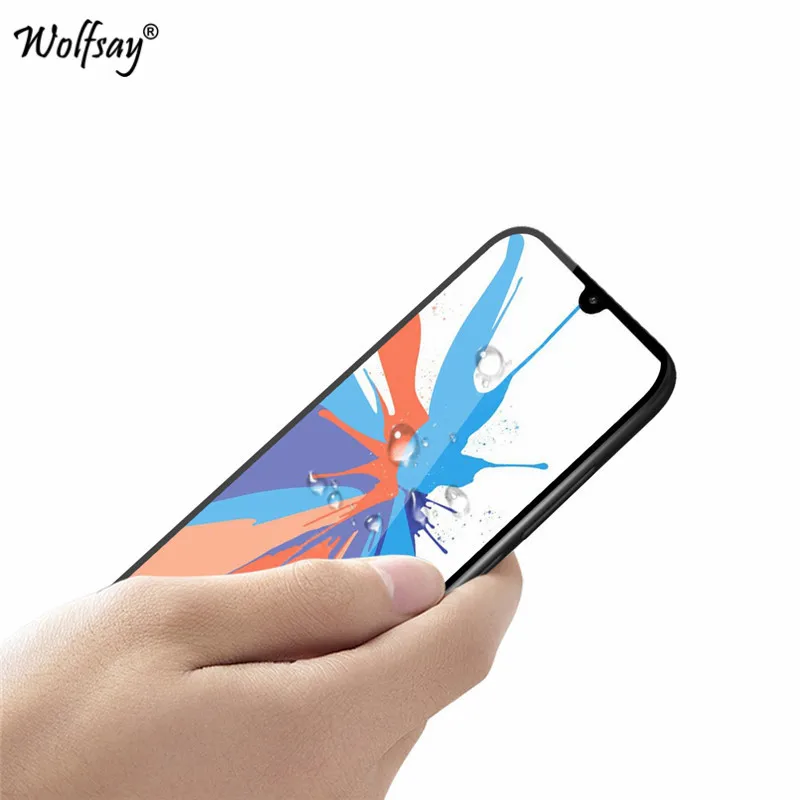 Защитное стекло с полным покрытием из клея для Huawei Y7 2019 закаленное пленка