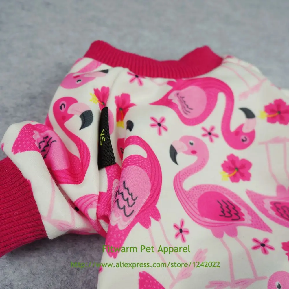 Fitwarm Фламинго одежда для домашних животных собак пижамы футболки PJS комбинезон