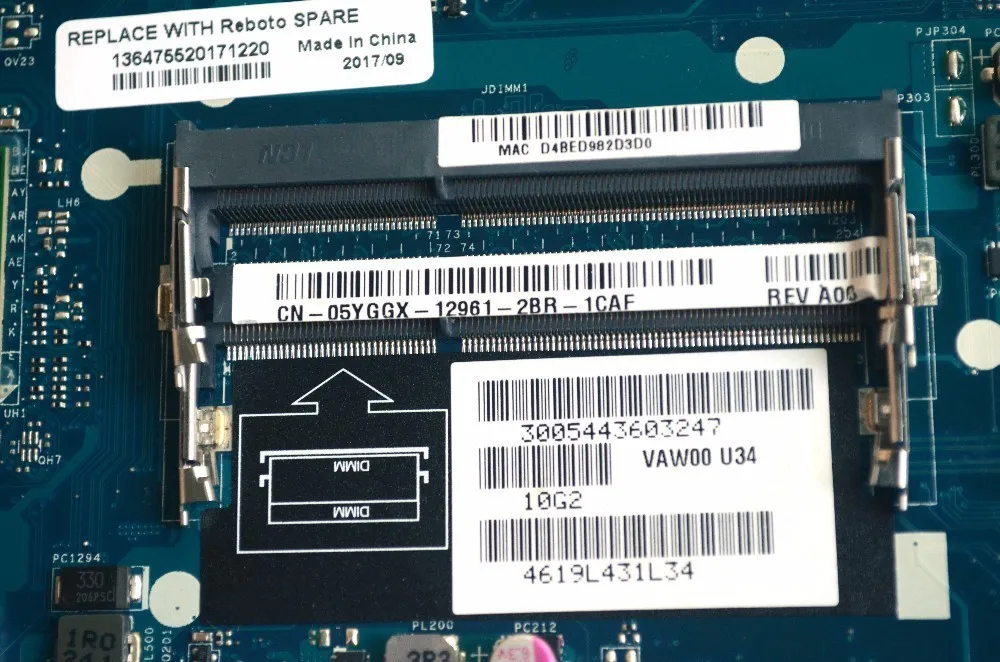 Материнская плата 5YGGX 05YGGX для ноутбука Dell Inspiron 3521 5521 SR0N8 CN VAW00 I5 3317U HM76 DDR3 100%