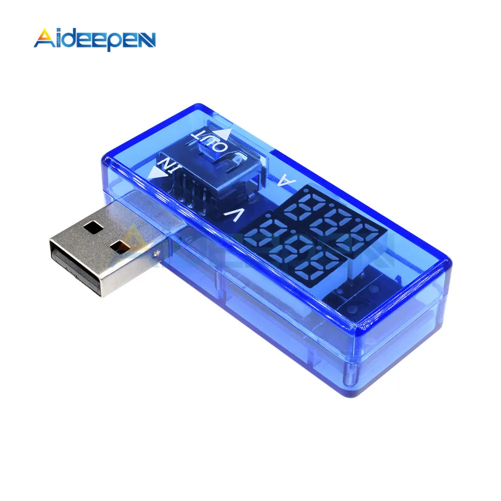 Мини 5 в двойной цифровой вольтметр Амперметр Красный Синий USB измеритель