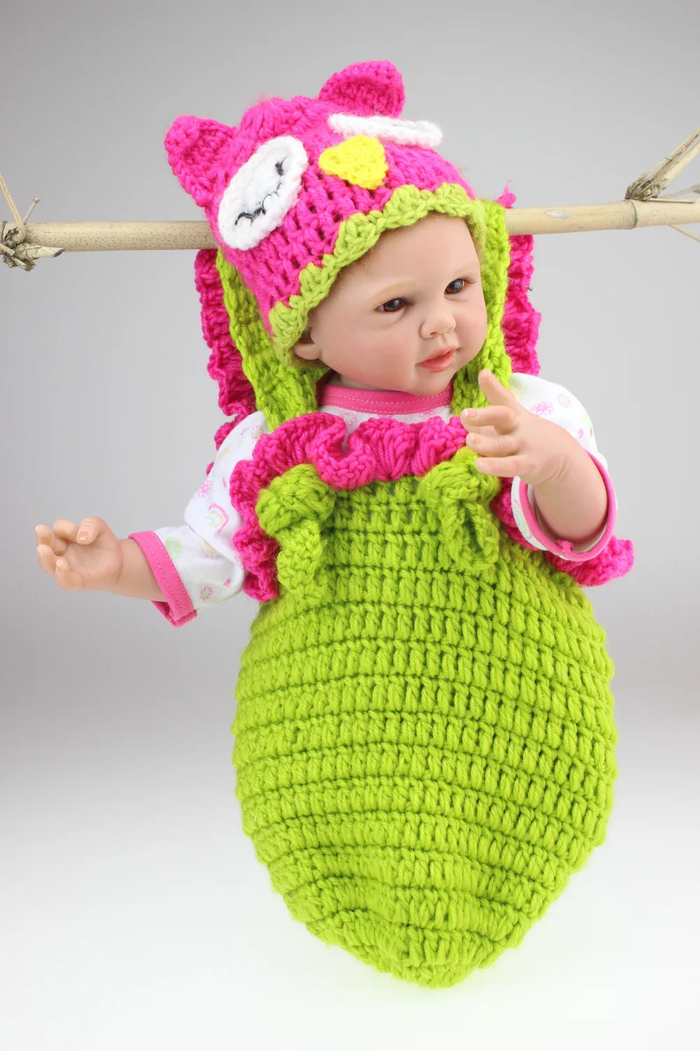

20 inch /50cm Lovely Newborn Baby Girl DOll Soft Silicone Vinyl Reborn Dolls Real Lifelike Handmade Toy Gift 2015 Hot Sale