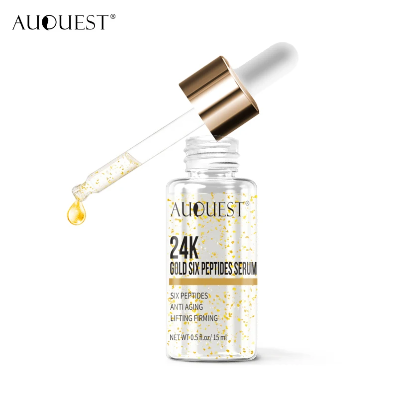 15ml AuQuest 24K Gold Six сыворотка с пептидами крем для лица против старения подтяжка морщин для укрепления, отбеливания, увлажнения лечение акне уход за кожей - Вес нетто: 15ml