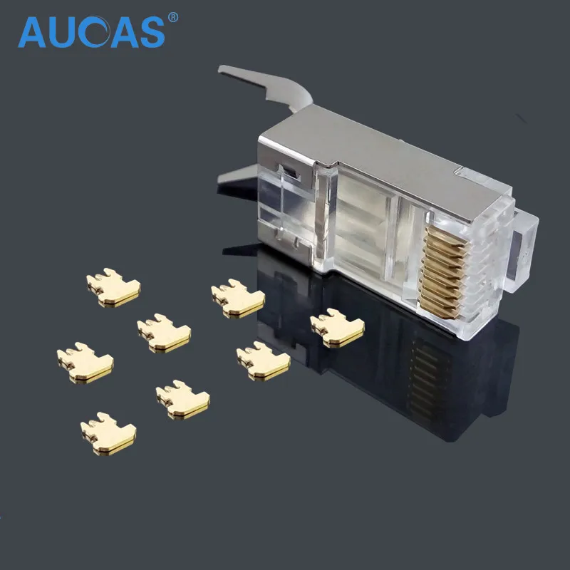 50 шт./лот CAT7 RJ45 разъем Щит FTP штекер 8P8C сети модульный для кабеля Ethernet|cat7 rj45|shield