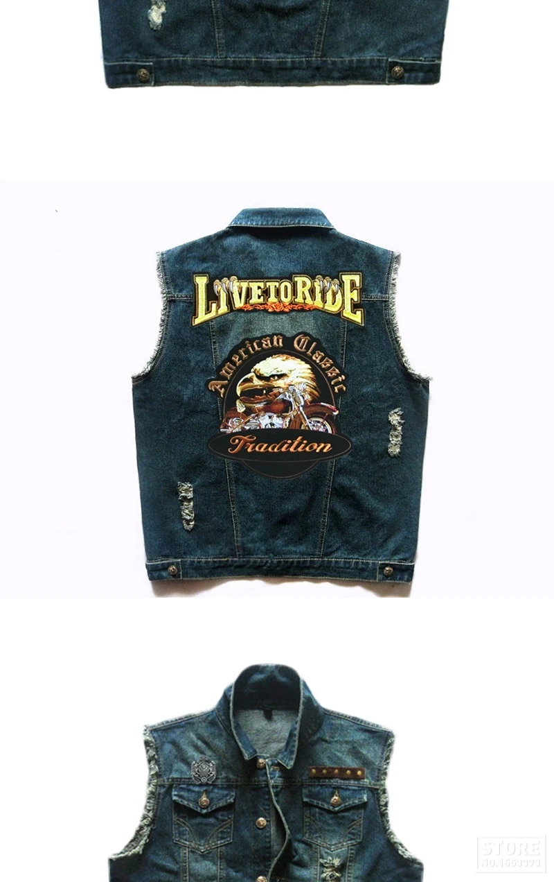 HEROBIKER мотоциклетный жилет мужской локомотив ретро винтажный мигающий джинсовый жилет мотоциклетный хип-хоп значок Защитная Куртка Мото жилеты