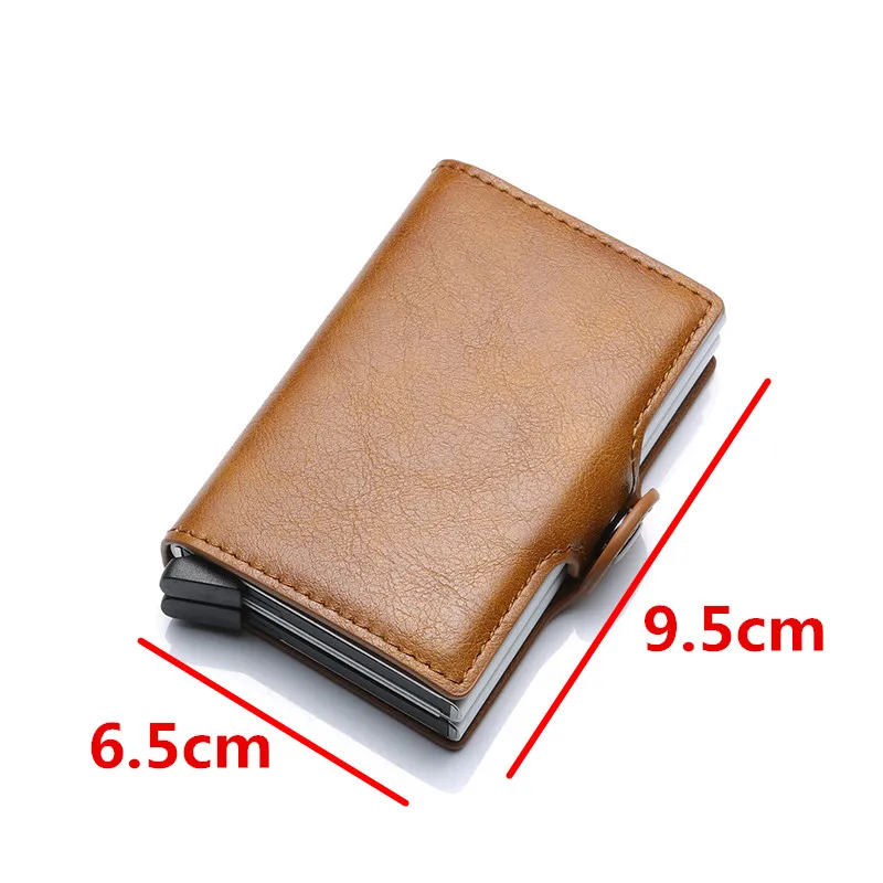 Двойные металлические держателя карты с функцией блокировки RFID кожа визитной