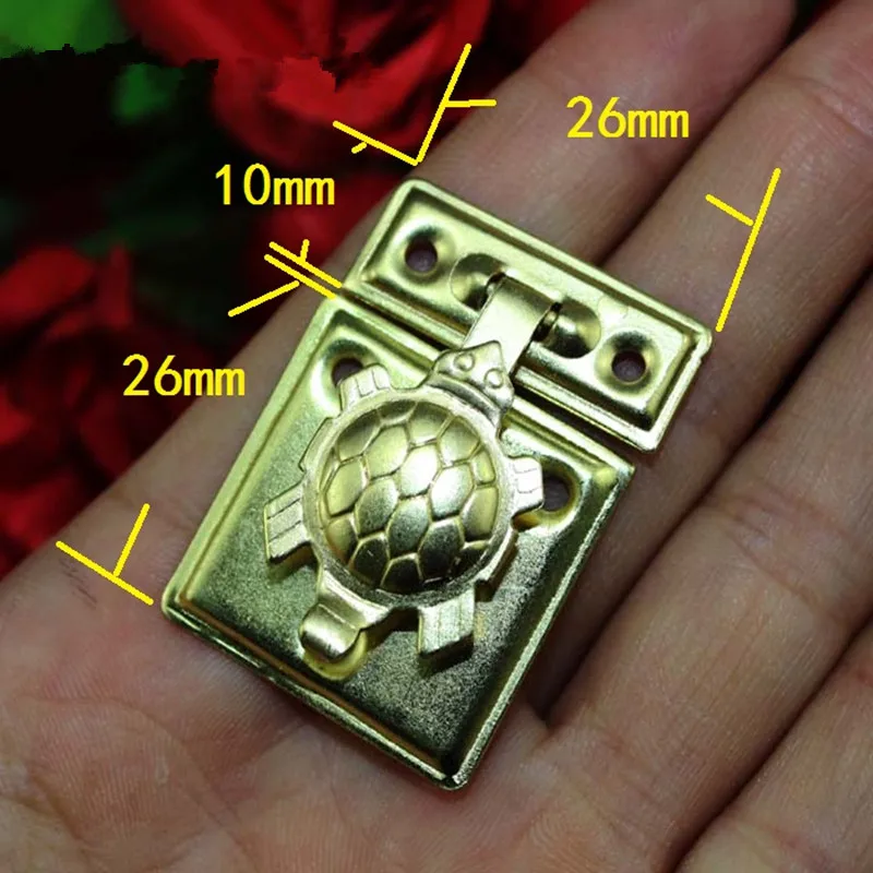 Turtle Lock Wooden Jewellery Box Vase Buckle Metal Hasp Latch Decorative Chinese Furniture Gold Color 8Sets | Обустройство дома