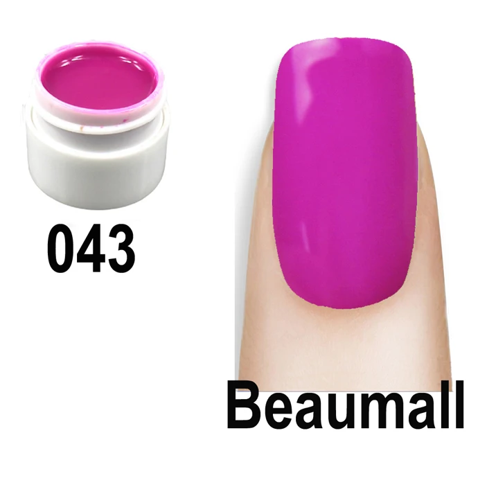 Beaumall гель для рисования 36 цветов, 1 горшок 5 мл объем чистый твердый УФ гель цвет для ногтей блестящая Обложка для наращивания маникюра DIY - Цвет: 43