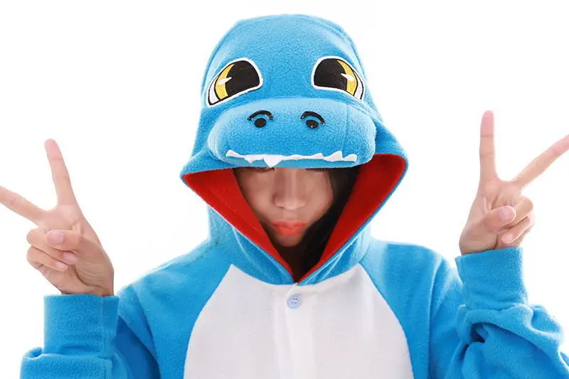 

Kigurumi Adult Unisex Blue Dinosaur Onesies Cartoon Animal Dragon Pajamas Pyjamas Jumpsuit Nightwear Carnival Costumes hoodies