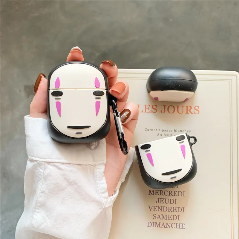 3D Милые Мультяшные Унесенные призраками чехлы для наушников Kaonashi No Face Man безликие для Apple Airpods 1 2 Защитная силиконовая крышка Funda