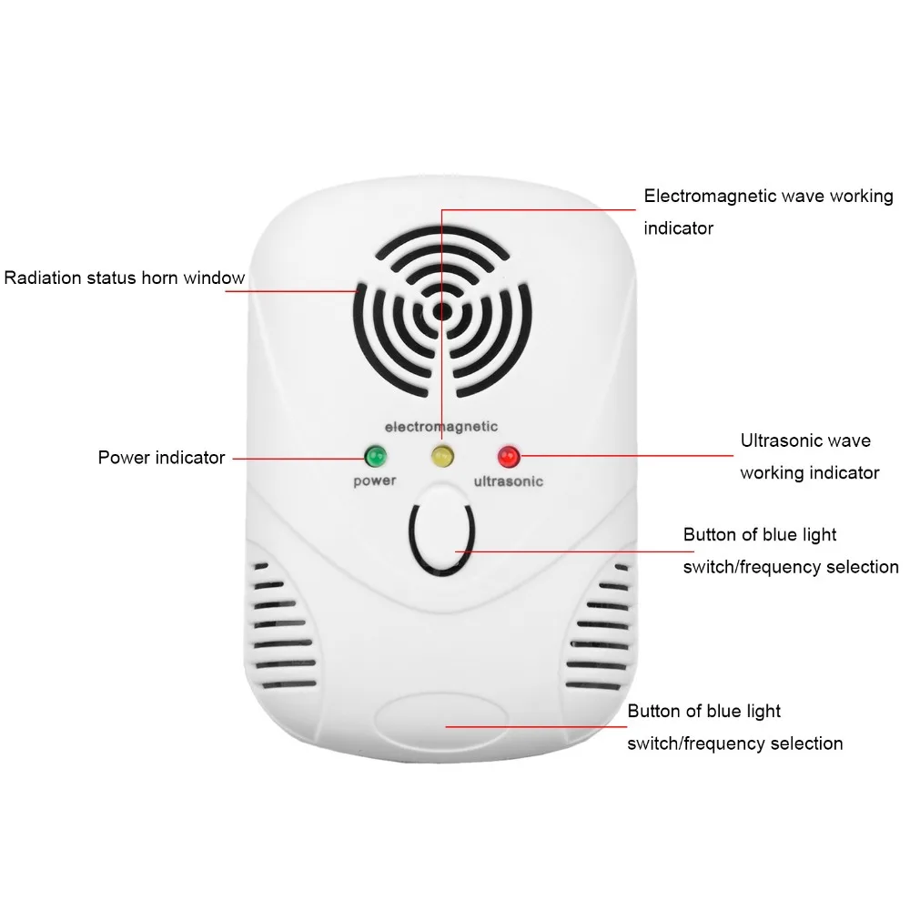 

Electronic Ultrasonic Mouse Killer Mouse Cockroach Trap Mosquito Repellent TT-MR02