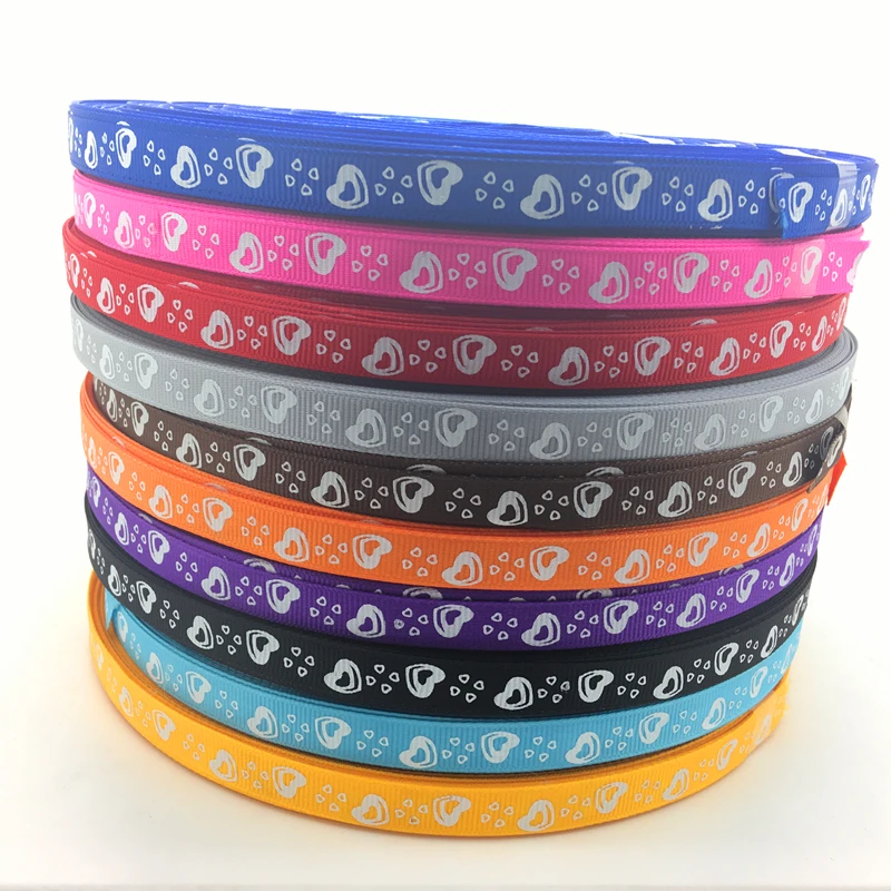 5 ярдов, 3/8 '', 10 мм, с принтом LOVE Grosgrain, лента для волос, бант/Рождество/свадьба, DIY шитье,# GD21-30
