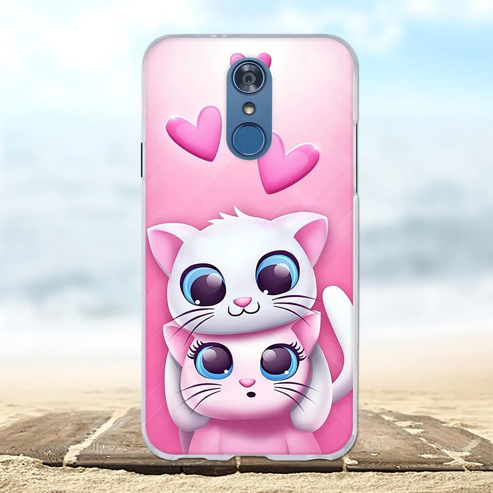 For LG Q7 Case Ultra-slim Soft TPU Silicone 5.5 inch Plus Cover Cute Cat Patterned Alpha Q7a Funda Bumper | Мобильные телефоны и
