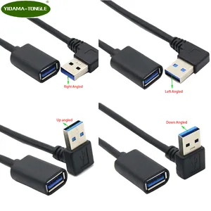 USB 3,0 Удлинительный кабель вверх вниз левый правый угол 90 градусов штекер-гнездо супер скорость 5 Гбитс синхронизация данных и зарядки