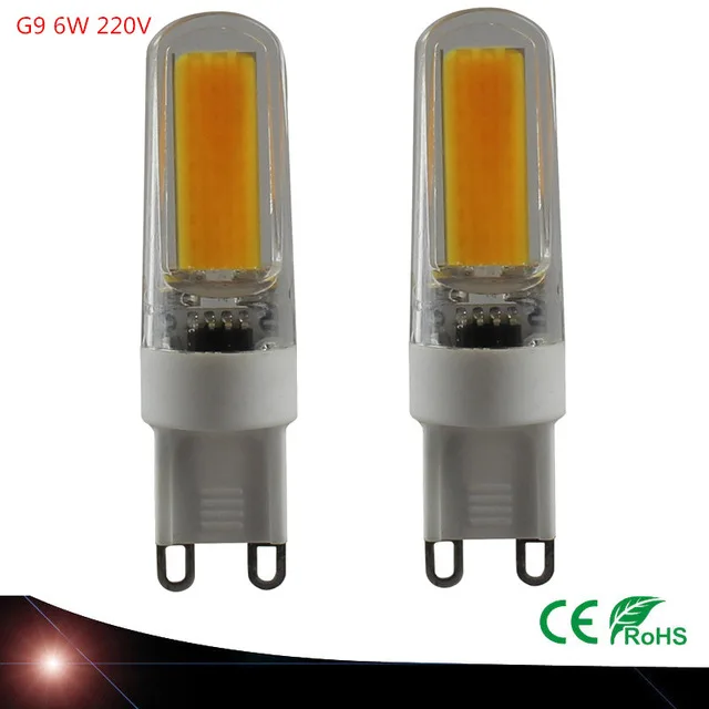 Светодиодная лампа G9 220 В COB 6 Вт мини светодиодная lampe Keramik Kristall высокая мощность