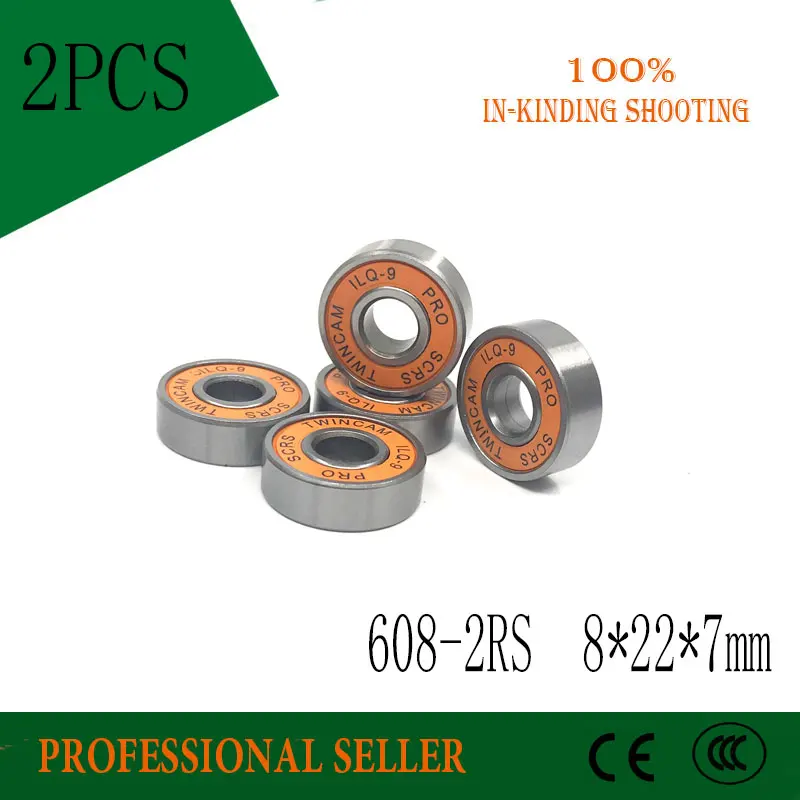Free Shipping 2pcs  608-2RS  8*22*7mm 608rs ILQ-9 Miniature 