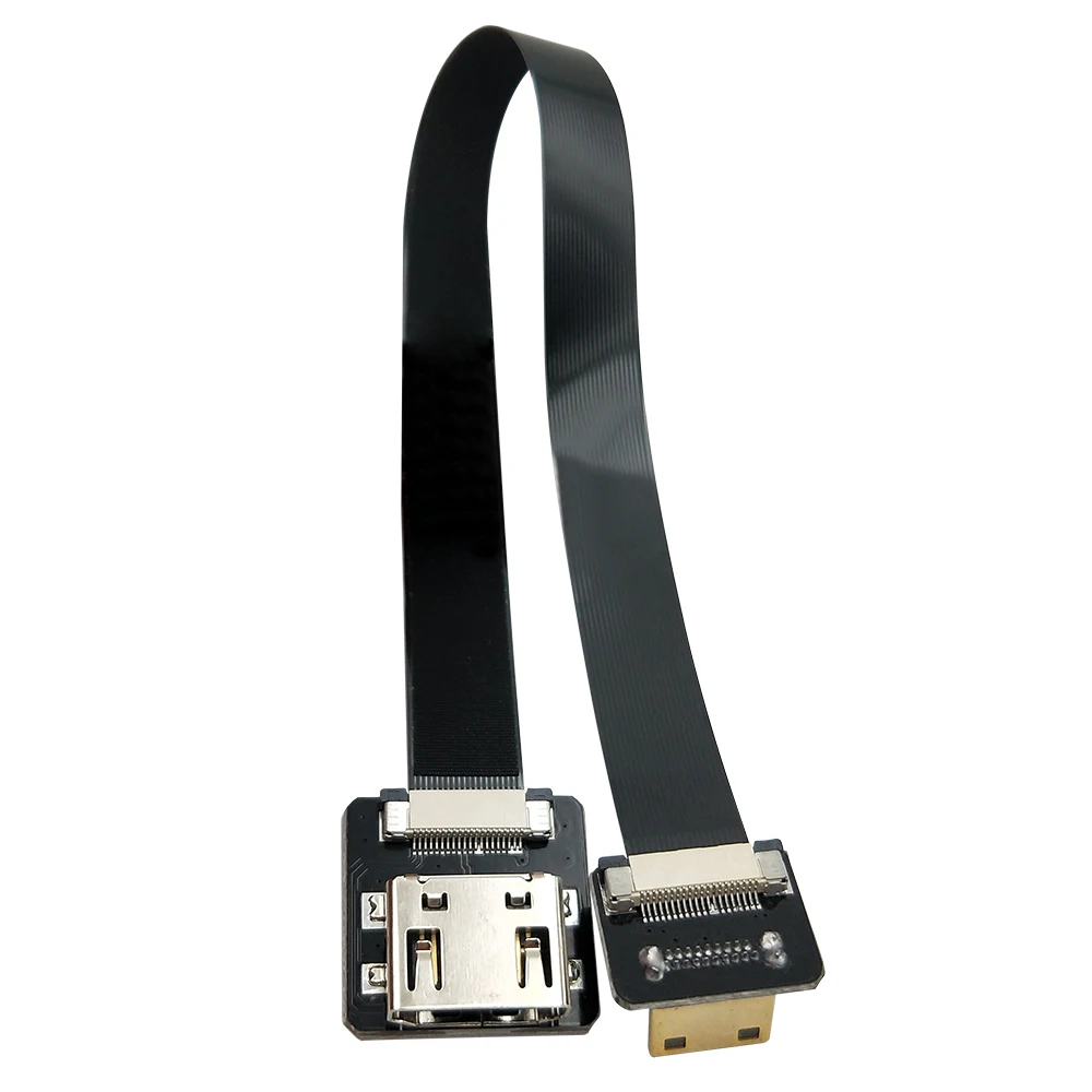 DANSPEED FPV HDMI тип A Женский к Mini HDMI вниз Угловой Мужской HDTV FPC плоский кабель 20 см