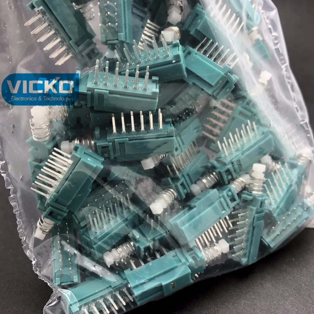

[VK] Direct key Switch Button Press Switch Amplifier Mixer Car Switch Self locking lock 12 pin 12 feet 12 foot 12P 32.5mm green