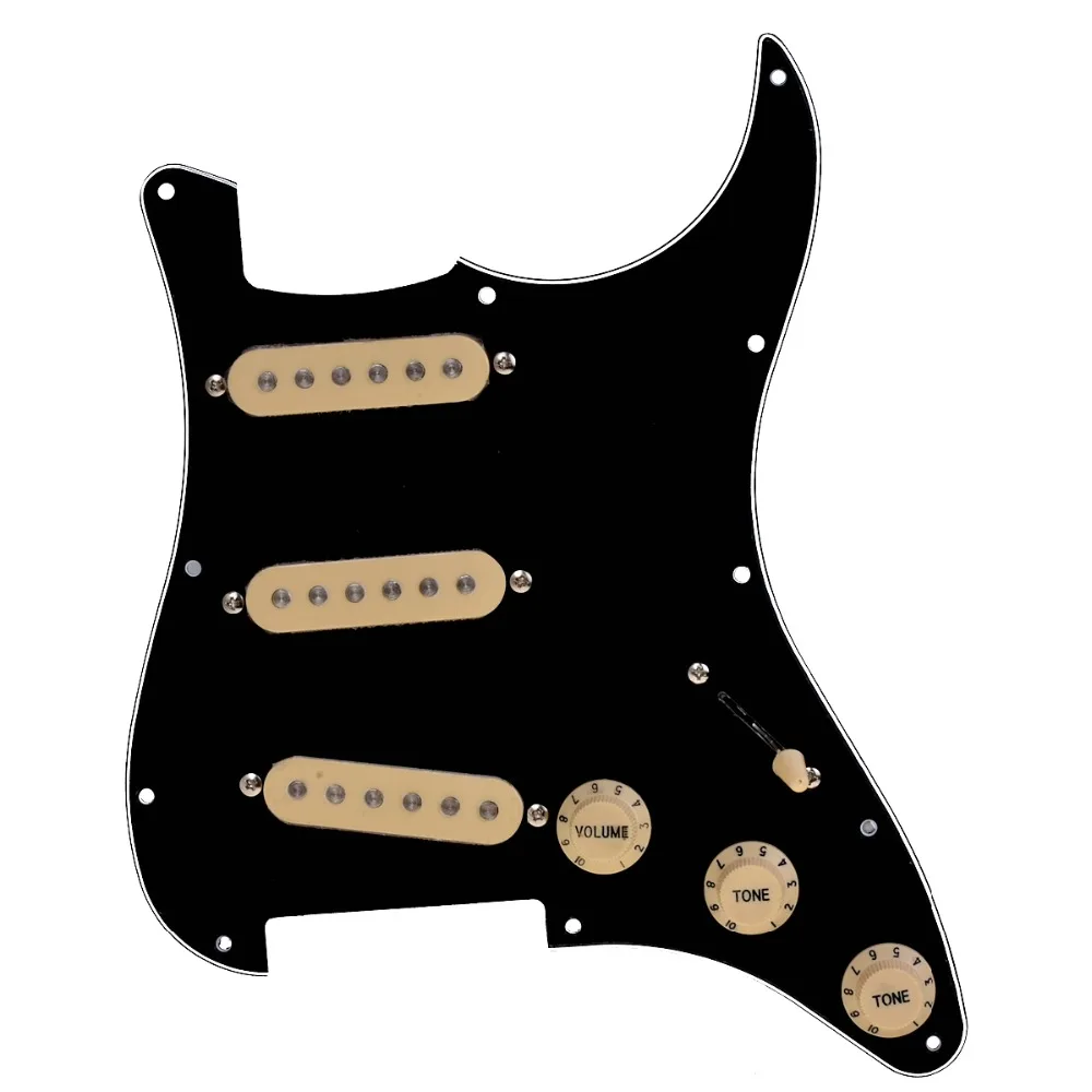Загруженная накладка на электрогитару царапины 3 слойная SSS Черная|scratch plate|loaded
